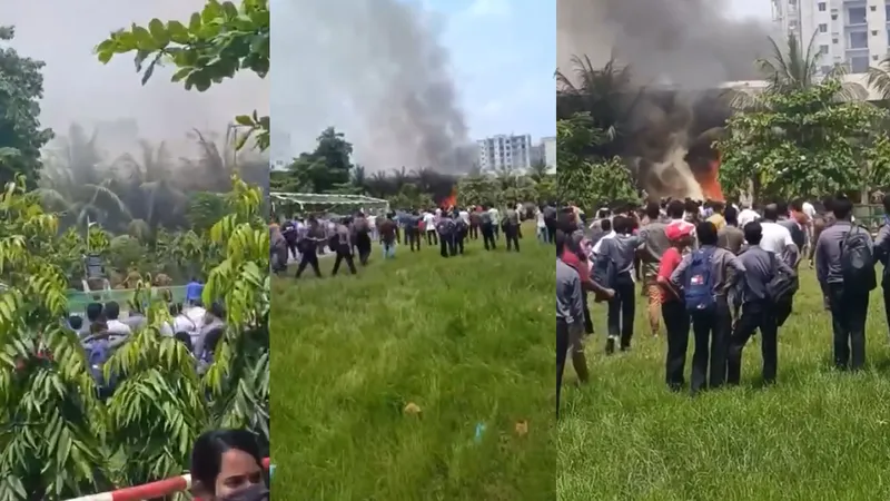 উত্তরায় প্রশিক্ষণ বিমান বিধ্বস্ত: পাইলট নিহত, শিক্ষার্থীসহ হতাহত অনেক
