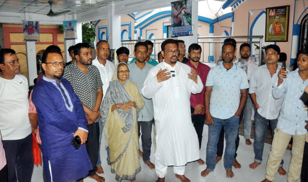 গোলাপগঞ্জে শ্রী চৈতন্য মহাপ্রভুর মন্দির পরিদর্শন করলেন বিএনপি নেতা ড. এনামুল হক চৌধুরী
