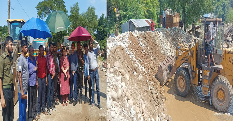 সিলেটে আড়াই লাখ ঘনফুট সাদা পাথর উদ্ধার