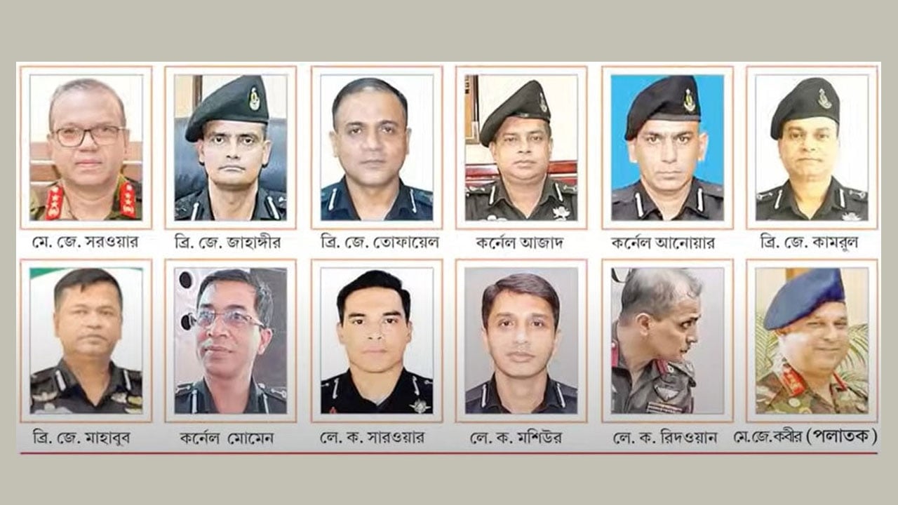 পরোয়ানাভুক্ত ২৫ সেনা কর্মকর্তার মধ্যে যাদের কারাগারে পাঠাল ট্রাইব্যুনাল