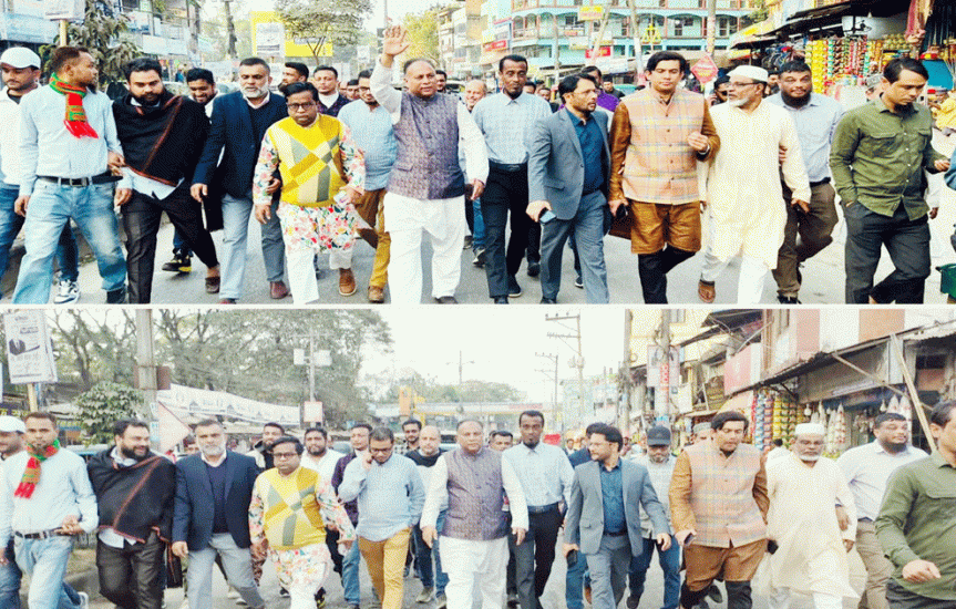 গোলাপগঞ্জ-বিয়ানীবাজার জুড়ে ধানের শীষের ‘ঢেউ’ উঠেছে