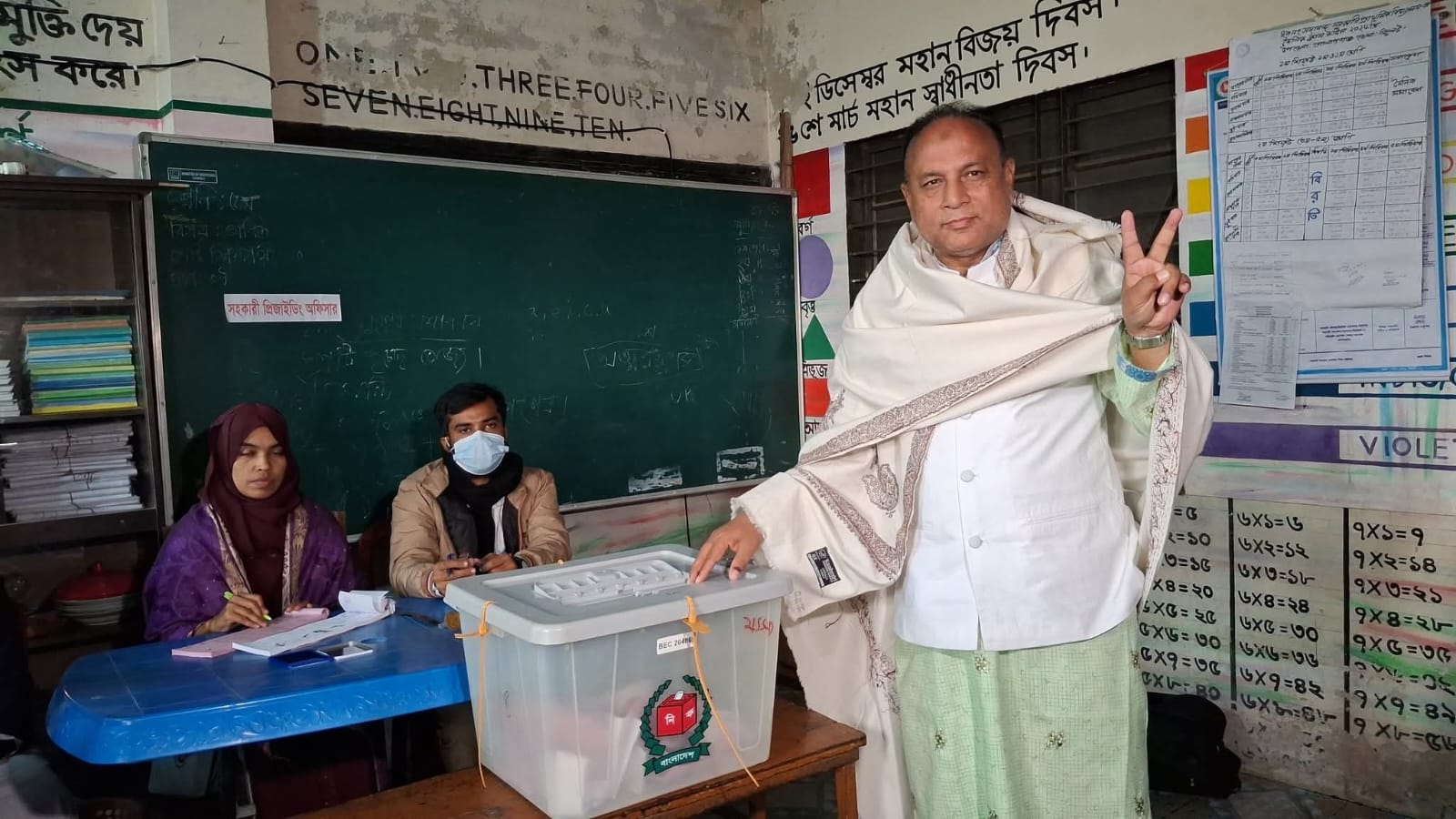 নিজ কেন্দ্রে ভোট দিলেন সিলেট-৬ আসনের ধানের শীষের প্রার্থী এডভোকেট এমরান চৌধুরী