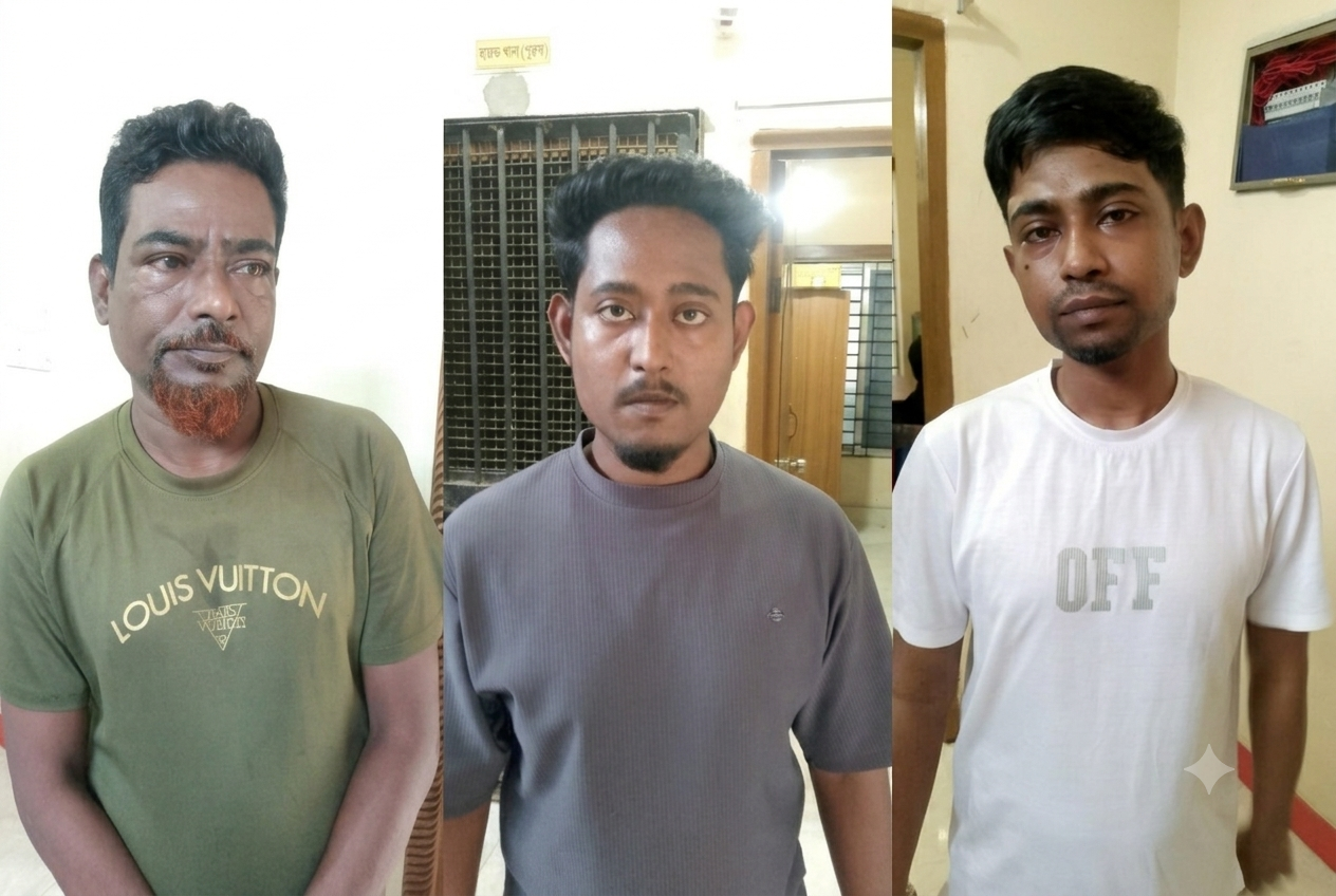 গোলাপগঞ্জে মাদক ব্যবসায়ী কর্তৃক অস্ত্র দিয়ে জখমের ঘটনায় ৩ জন গ্রেফতার
